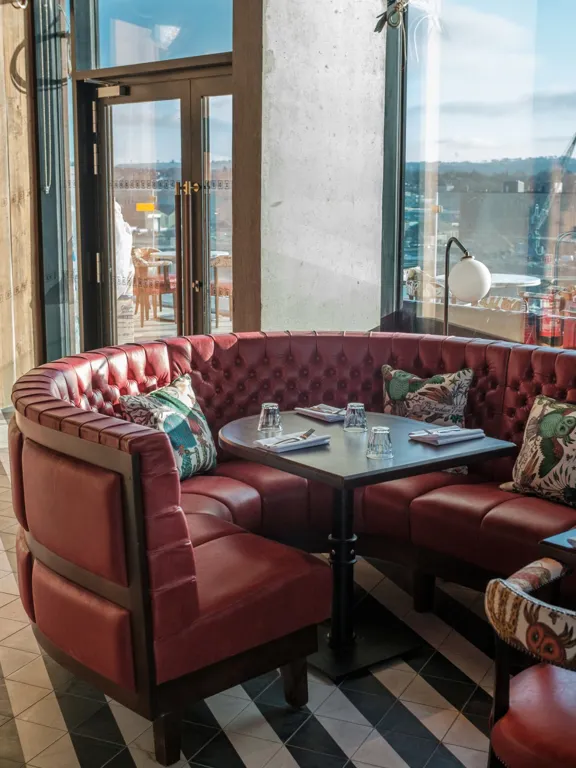 Booth at Sophies Rooftop Restaurant at The Dean Cork