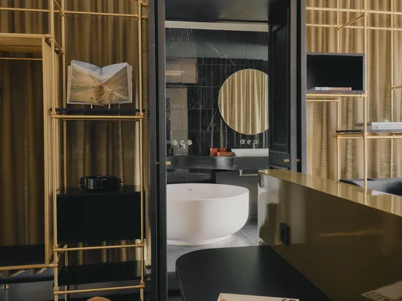 Bedroom area of the Deluxe Suites in The Dean Munich