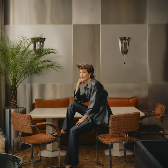 Tatjana von Stein in the lobby of The Dean Munich