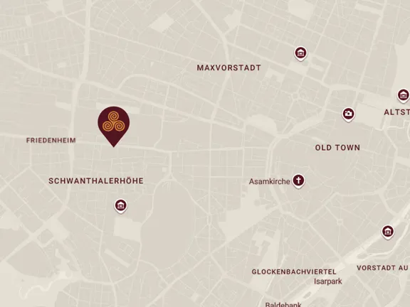 Map displaying the location of The Dean Munich