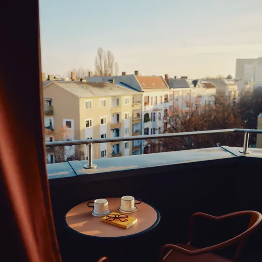 Morning coffee on The Balcony Suite at The Dean Berlin