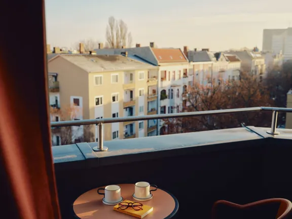 Morning coffee on The Balcony Suite at The Dean Berlin