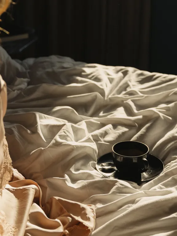 Close up of Dean Galway Bed with morning light