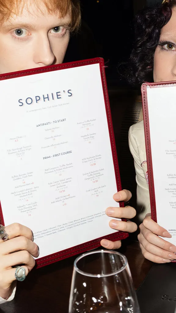 Dinner Menus at Sophies Rooftop Restaurant at The Dean Galway