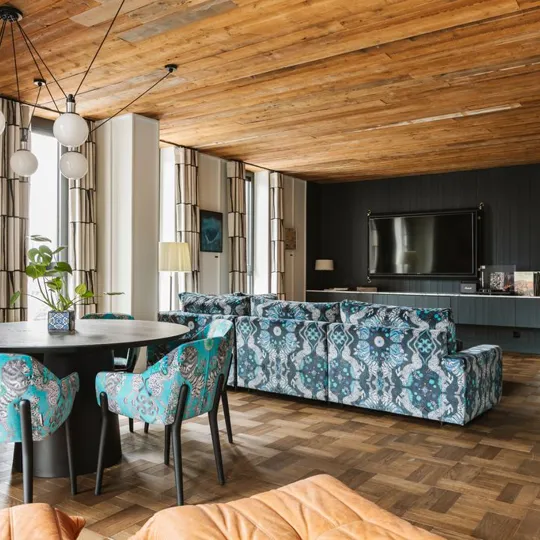 The living area in the Dean Cork Penthouse Suite