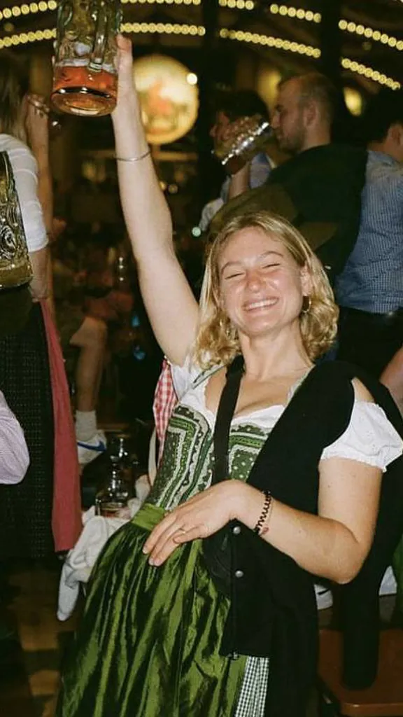 Woman enjoying Oktoberfest in Munich