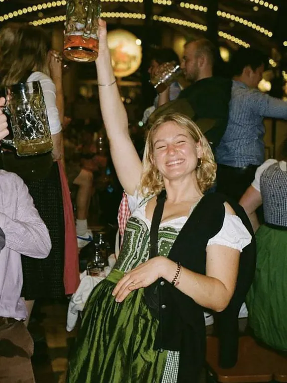 Woman enjoying Oktoberfest in Munich