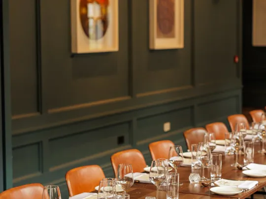 The Green room at the Dean Dublin Meeting and Event space set up for baordroom meetings