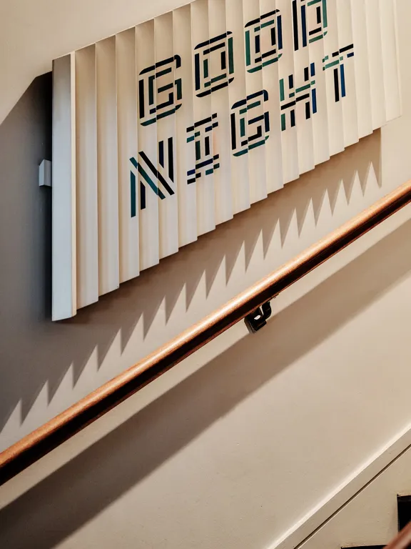 Art installation on the stairs in The Dean Dublin