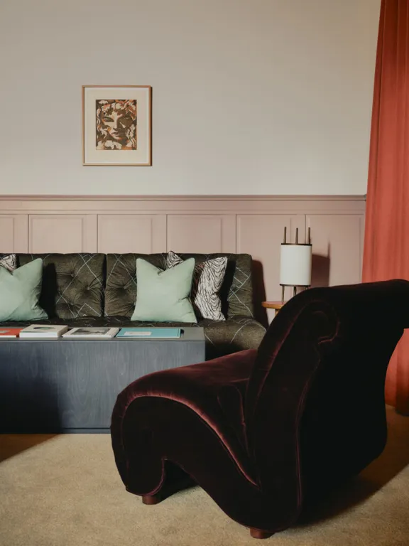 Seating area in The Corner Suite at The Dean Berlin