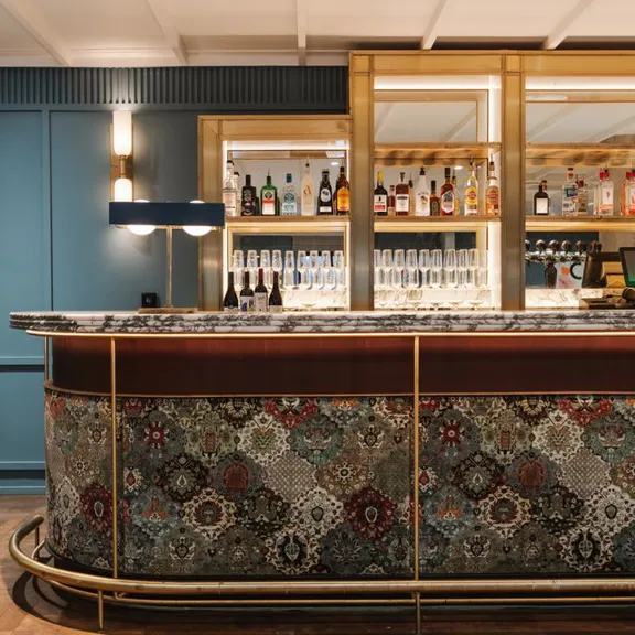 The bar in the Blue Room at The Dean Cork